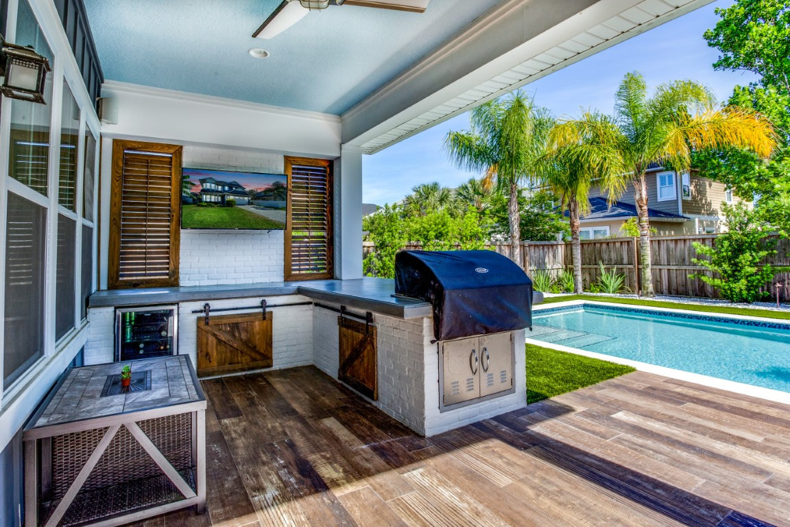 An image of Poolside Outdoor Kitchen Island in Boca Raton, FL